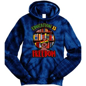 Education Is Freedom Black History Book Reading Lover Tie Dye Hoodie