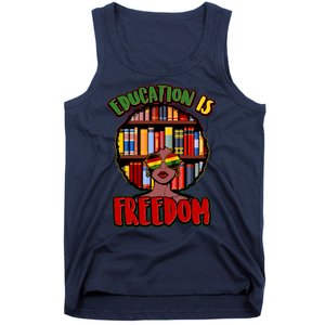 Education Is Freedom Black History Book Reading Lover Tank Top