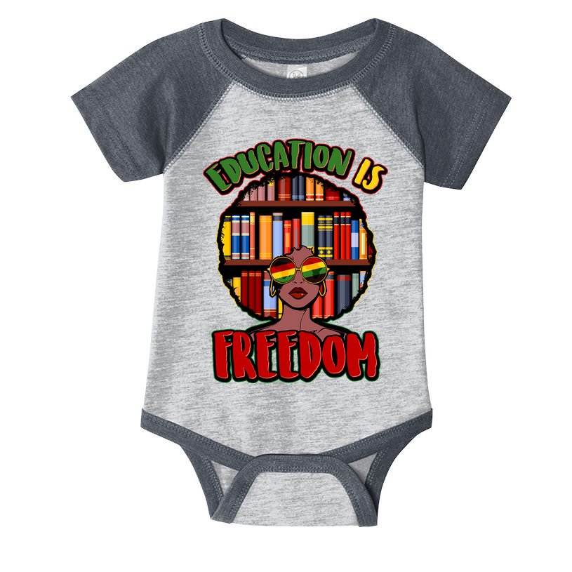 Education Is Freedom Black History Book Reading Lover Infant Baby Jersey Bodysuit