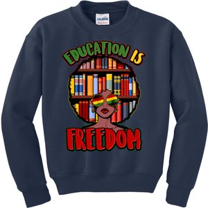 Education Is Freedom Black History Book Reading Lover Kids Sweatshirt