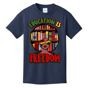 Education Is Freedom Black History Book Reading Lover Kids T-Shirt