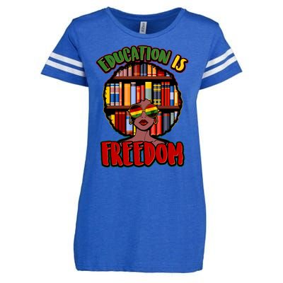 Education Is Freedom Black History Book Reading Lover Enza Ladies Jersey Football T-Shirt