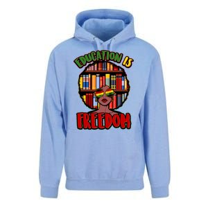 Education Is Freedom Black History Book Reading Lover Unisex Surf Hoodie