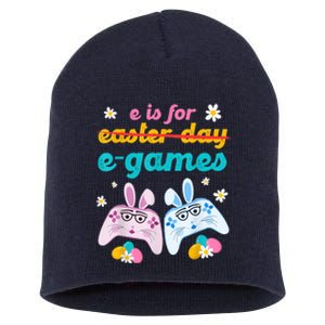 E Is For E Games Play Video Games Funny Easter Day Gamer Short Acrylic Beanie