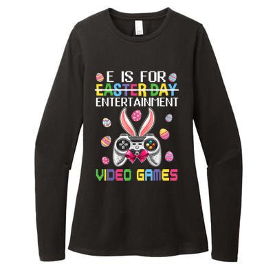 E Is For Entertainment Video Games Easter Day Gaming Lovers Womens CVC Long Sleeve Shirt