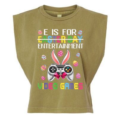 E Is For Entertainment Video Games Easter Day Gaming Lovers Garment-Dyed Women's Muscle Tee