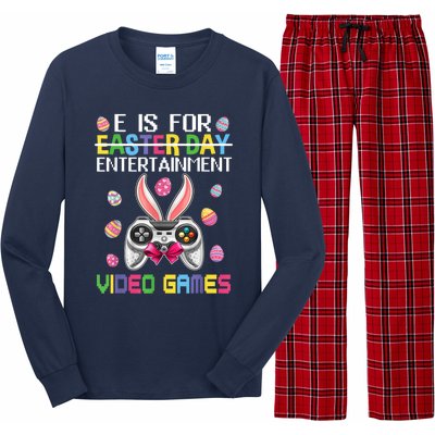 E Is For Entertainment Video Games Easter Day Gaming Lovers Long Sleeve Pajama Set