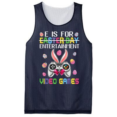 E Is For Entertainment Video Games Easter Day Gaming Lovers Mesh Reversible Basketball Jersey Tank