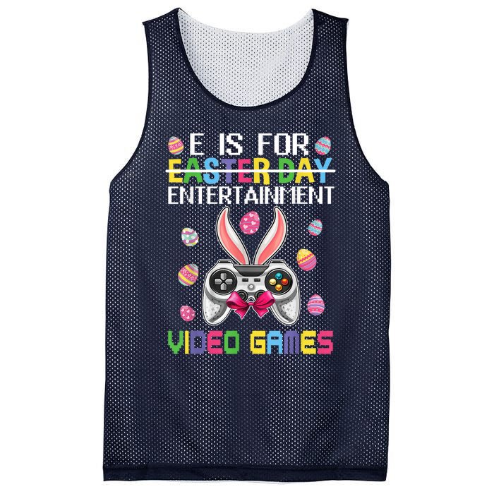 E Is For Entertainment Video Games Easter Day Gaming Lovers Mesh Reversible Basketball Jersey Tank