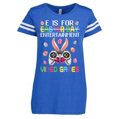 E Is For Entertainment Video Games Easter Day Gaming Lovers Enza Ladies Jersey Football T-Shirt