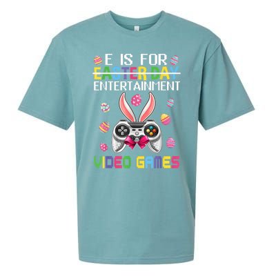 E Is For Entertainment Video Games Easter Day Gaming Lovers Sueded Cloud Jersey T-Shirt