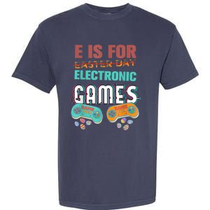 E Is For Electronic Games Cute Easters Day Game Lover Garment-Dyed Heavyweight T-Shirt