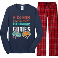 E Is For Electronic Games Cute Easters Day Game Lover Long Sleeve Pajama Set