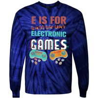 E Is For Electronic Games Cute Easters Day Game Lover Tie-Dye Long Sleeve Shirt