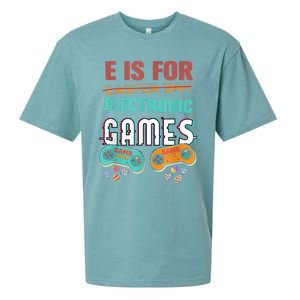 E Is For Electronic Games Cute Easters Day Game Lover Sueded Cloud Jersey T-Shirt