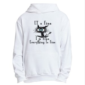 Everything Is Fine Its Fine Im Fine Cat Funny Urban Pullover Hoodie