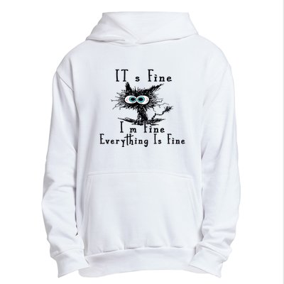 Everything Is Fine Its Fine Im Fine Cat Funny Urban Pullover Hoodie