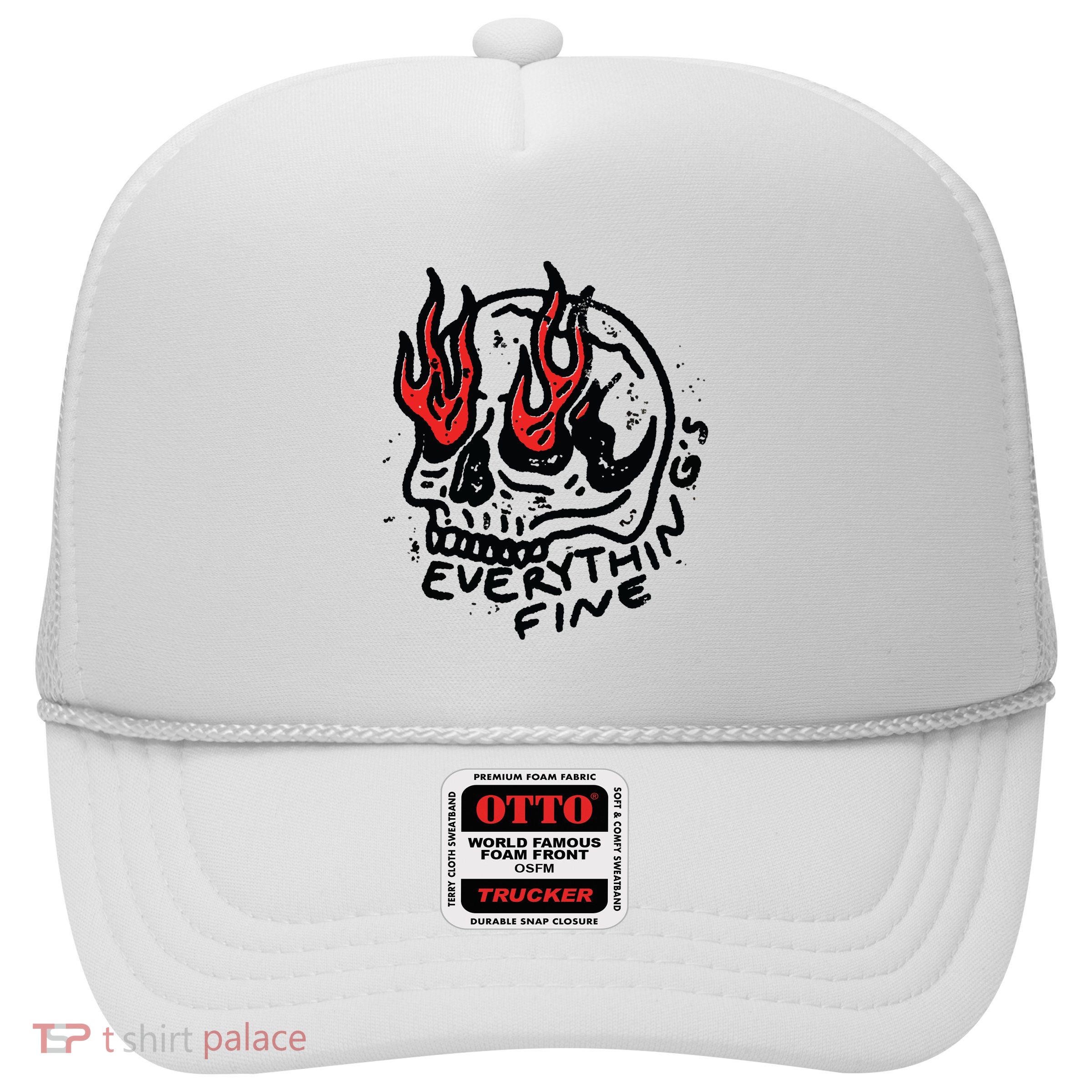 Everything Is Fine Skeleton Trucker Hat