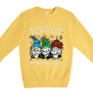 Everything Is Fine Christmas School Bus Driver Cute Gnomies Premium Crewneck Sweatshirt