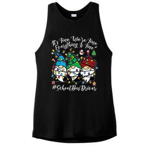 Everything Is Fine Christmas School Bus Driver Cute Gnomies Ladies PosiCharge Tri-Blend Wicking Tank