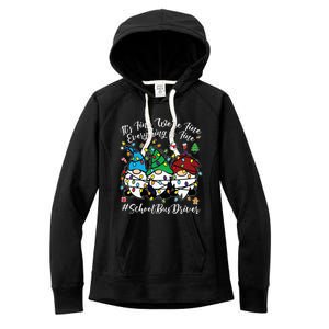 Everything Is Fine Christmas School Bus Driver Cute Gnomies Women's Fleece Hoodie