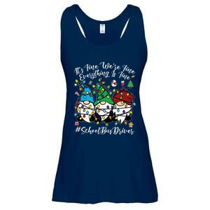 Everything Is Fine Christmas School Bus Driver Cute Gnomies Ladies Essential Flowy Tank