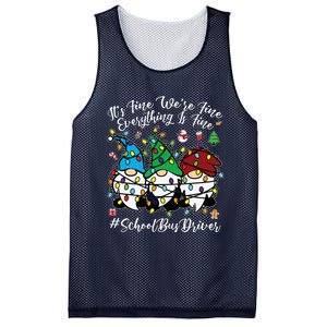 Everything Is Fine Christmas School Bus Driver Cute Gnomies Mesh Reversible Basketball Jersey Tank