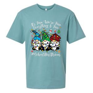 Everything Is Fine Christmas School Bus Driver Cute Gnomies Sueded Cloud Jersey T-Shirt