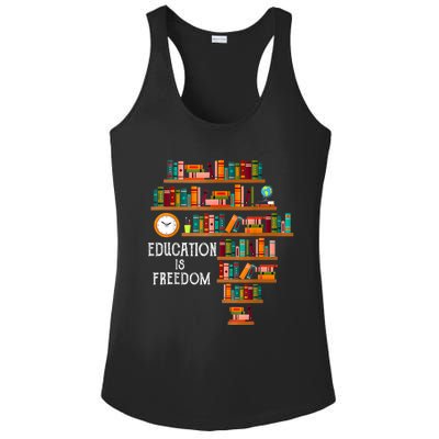 Education Is Freedom Book Reader Black History Month Pride Ladies PosiCharge Competitor Racerback Tank