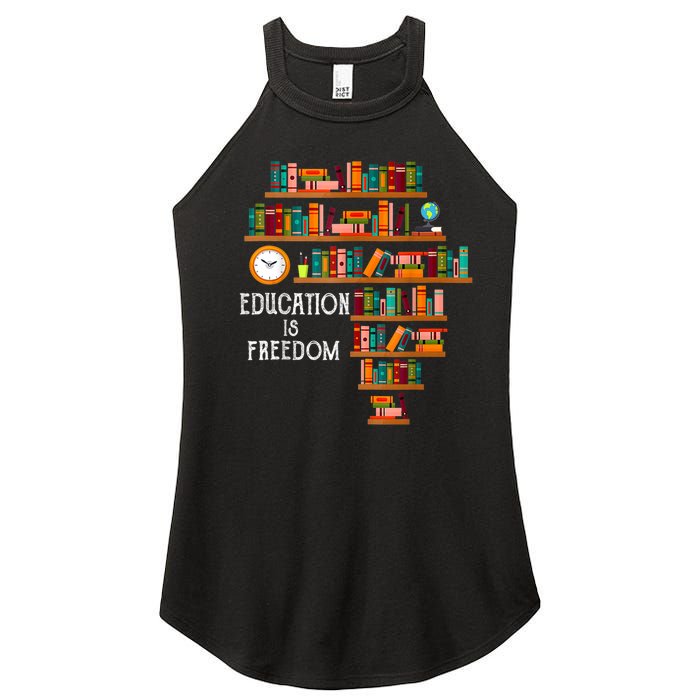 Education Is Freedom Book Reader Black History Month Pride Women's Perfect Tri Rocker Tank