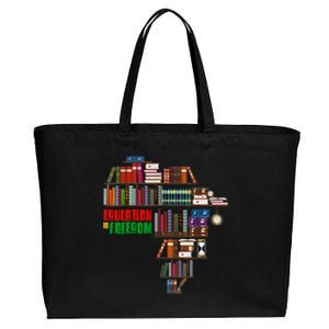 Education Is Freedom Book Reader Black History Month African Great Gift Cotton Canvas Jumbo Tote