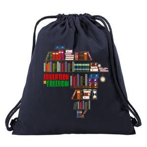 Education Is Freedom Book Reader Black History Month African Great Gift Drawstring Bag