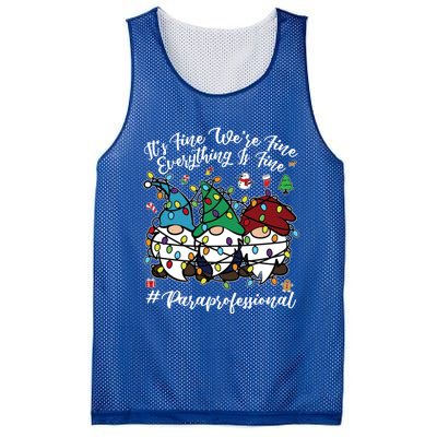 Everything Is Fine Christmas Paraprofessional Cute Gnomies Gift Mesh Reversible Basketball Jersey Tank