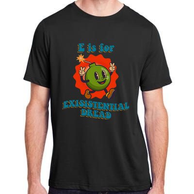 E Is For Existential Dread Retro Toon Bomb Funny Dark Humor Adult ChromaSoft Performance T-Shirt