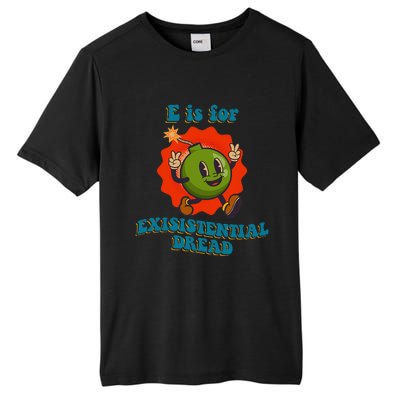 E Is For Existential Dread Retro Toon Bomb Funny Dark Humor Tall Fusion ChromaSoft Performance T-Shirt