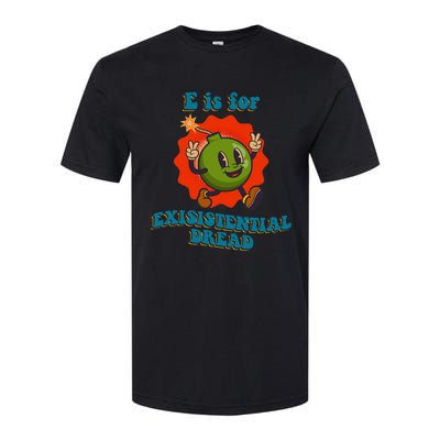 E Is For Existential Dread Retro Toon Bomb Funny Dark Humor Softstyle CVC T-Shirt