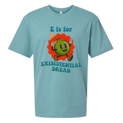 E Is For Existential Dread Retro Toon Bomb Funny Dark Humor Sueded Cloud Jersey T-Shirt