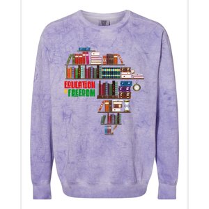 Education Is Freedom Book Reader Black History Month African Gift Colorblast Crewneck Sweatshirt