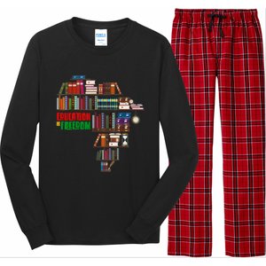 Education Is Freedom Book Reader Black History Month African Gift Long Sleeve Pajama Set