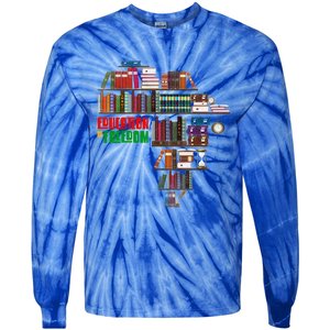 Education Is Freedom Book Reader Black History Month African Gift Tie-Dye Long Sleeve Shirt