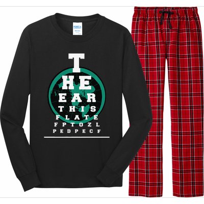 Earth Is Flat Earth Day Funny Eye Chart Gift Long Sleeve Pajama Set