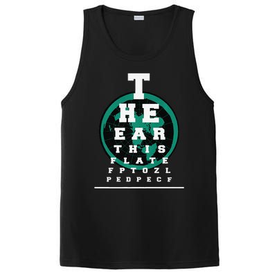 Earth Is Flat Earth Day Funny Eye Chart Gift PosiCharge Competitor Tank