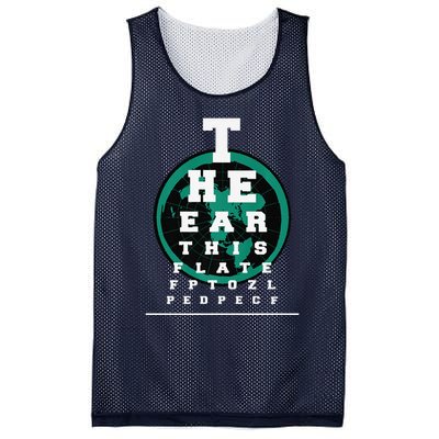 Earth Is Flat Earth Day Funny Eye Chart Gift Mesh Reversible Basketball Jersey Tank