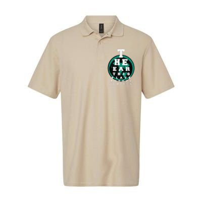 Earth Is Flat Earth Day Funny Eye Chart Gift Softstyle Adult Sport Polo