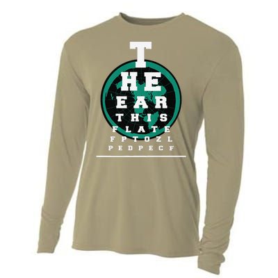 Earth Is Flat Earth Day Funny Eye Chart Gift Cooling Performance Long Sleeve Crew