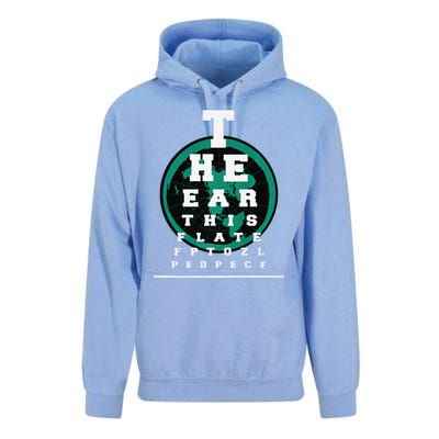 Earth Is Flat Earth Day Funny Eye Chart Gift Unisex Surf Hoodie