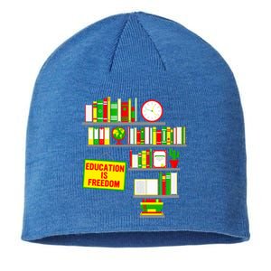 Education Is Freedom Juneteenth Black History Educator Gift Sustainable Beanie