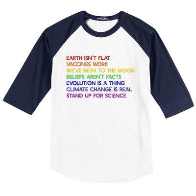 EARTH ISN'T FLAT STAND UP FOR SCIENCE REAL Earth Day Baseball Sleeve Shirt