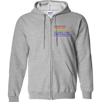 EARTH ISN'T FLAT STAND UP FOR SCIENCE REAL Earth Day Full Zip Hoodie