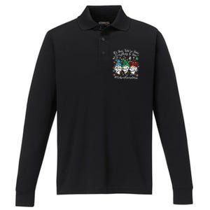 Everything Is Fine Christmas School Secretary Cute Gnomies Gift Performance Long Sleeve Polo